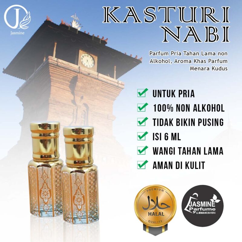 KASTURI NABI - Parfum Pria Tahan Lama non Alkohol, Aroma Khas Parfum Menara Kudus By JASMINE PARFUME