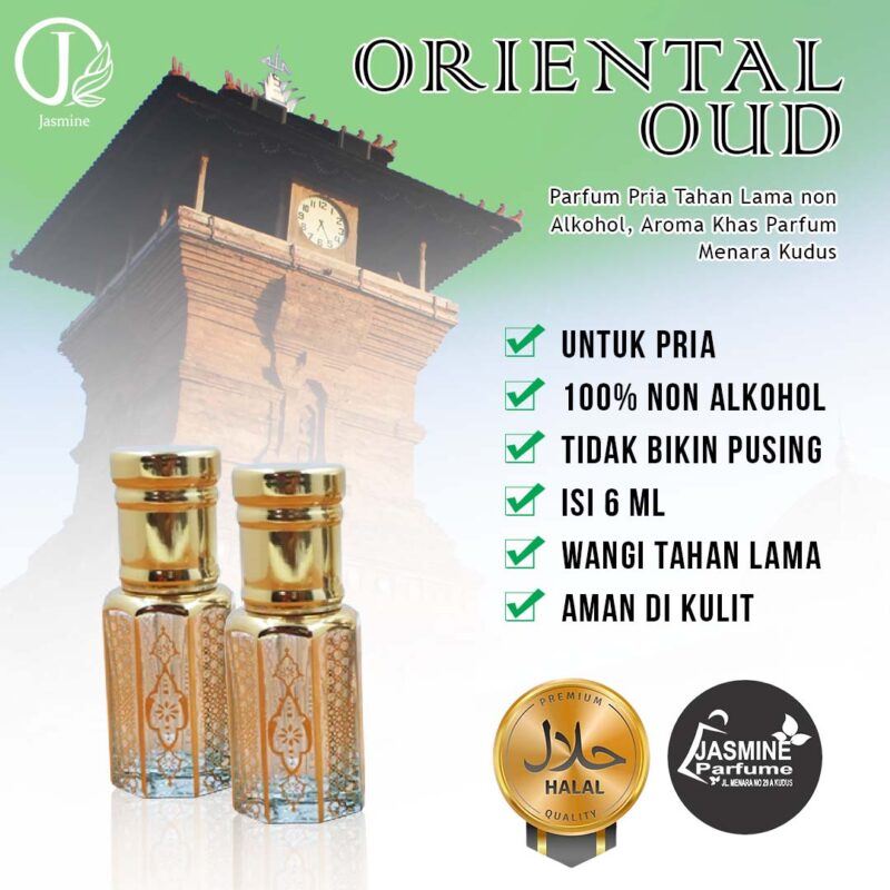 ORIENTAL OUD - Parfum Pria Tahan Lama non Alkohol, Aroma Khas Parfum Menara Kudus By JASMINE PARFUME